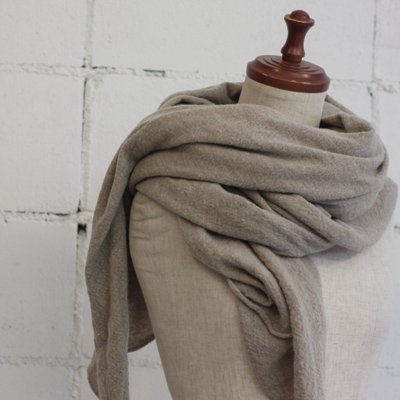 RYU washable wool gauze stole col:sand beige、ice gray、dark gray