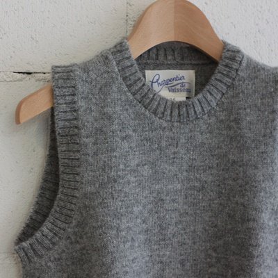 Charpentier de Vaisseau Shetland Wool Crew Neck Vest col:GRY