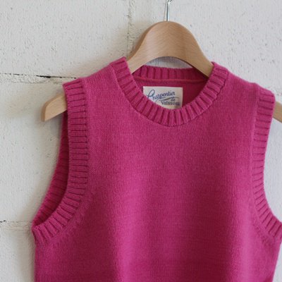 Charpentier de Vaisseau Shetland Wool Crew Neck Vest col:PINK