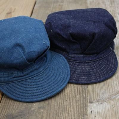 DECHO SEABLUE DENIM WORKERS CAP col:INDIGO、BLUE