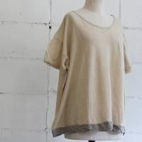 yohaku drop shoulder tee col:ivory-gray