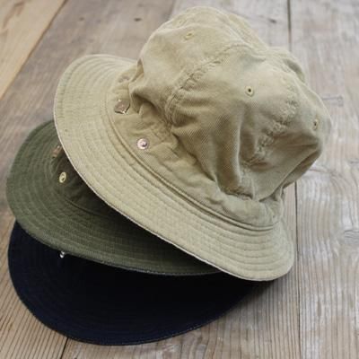 DECHO SUMMER CORDUROY AND DENIM BASIC KOME HAT col:BEIGEKHAKINAVY