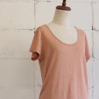 maomade リネン半袖カットソー col:45 ピンク