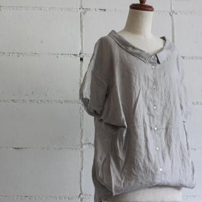 kelen 変形ブラウス TYDE LINEN col:ライトグレー