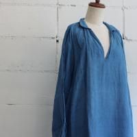 Veritecoeur リネン藍染めチュニック col:BLU