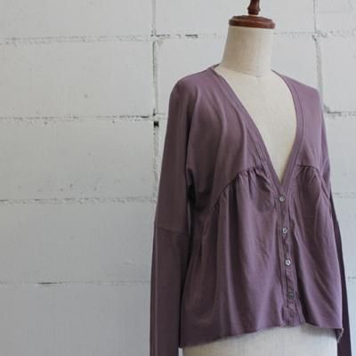 yohaku gathered cardigan col:violet