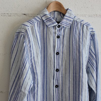 GARMENT REPRODUCTION OF WORKERS NORTH FARMER SHIRT col:WHITE BASE STRIPE