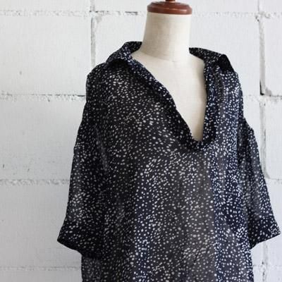 kelen スキッパープルオーバー DEMI ANIMAL DOTS col:ネイビー