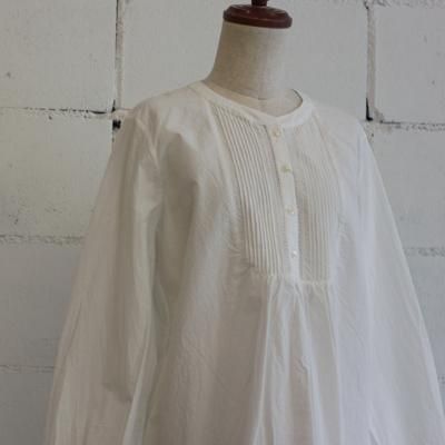 style+confort コットンフロントタックレースブラウス col:ホワイト