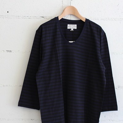 pyjama clothing Men's 3/4 LOOSE NECK ST col:NAVY/BLACK