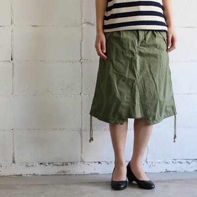  40 OFF kha:ki FLAP POCKET SKIRT col:OLIVE