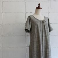 yohaku tuck sleeve one-piece col:gray