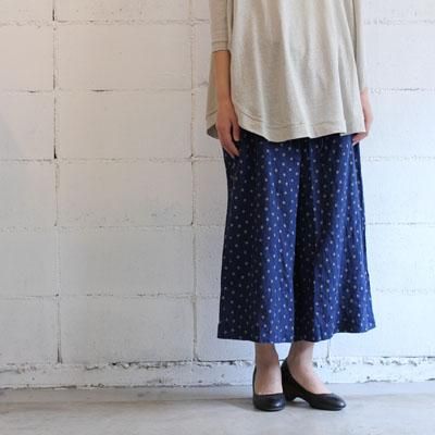 SURMER ドットワイドパンツ col:ネイビードット