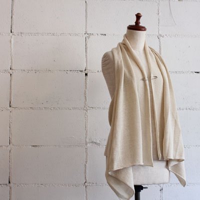 evam evadry cotton stole vest col:02 off white