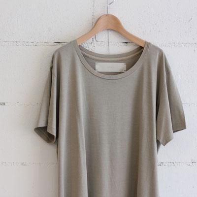 yohaku Men's big S/S Tee クレイ染め col:lt gray
