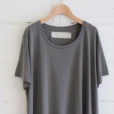 yohaku Men's big S/S Tee クレイ染め col:Black
