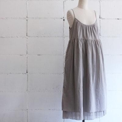 seaside freeride ピンドットモチーフキャミソールワンピース col:KHAKI×BROWN