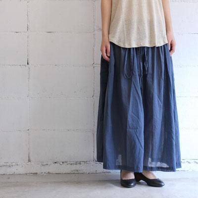 seaside freeride ピンドットモチーフギャザースカート col:NAVY×BROWN