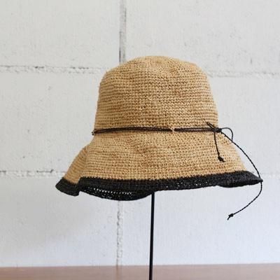 blanc basque ラフィアハット col:19 black