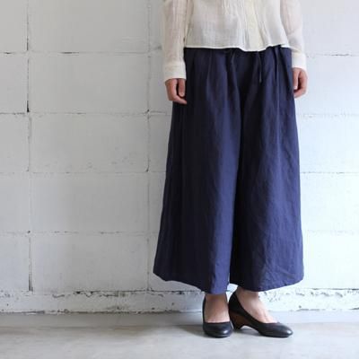 style+confort フレンチリネンワイドキュロット col:ネイビー