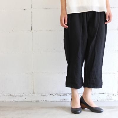 ina リネンサルエルパンツ col:03 ブラック
