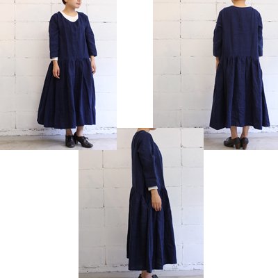 Veritecoeur ラウンドギャザーマキシ丈ワンピース col:D NAVY | cotyle