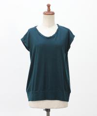 yohakutwisted neck pullover col:B.dark turquoise