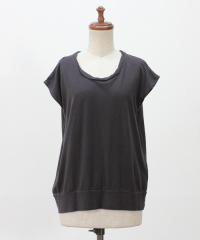 yohakutwisted neck pullover col:C.charcoal