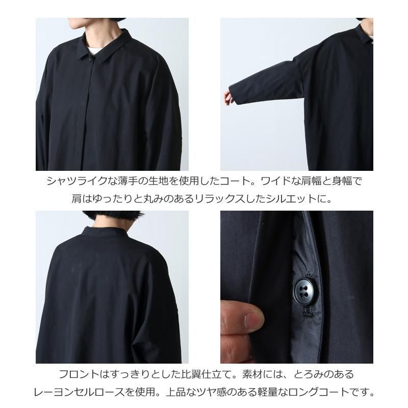 mizuiro ind (ミズイロインド) 比翼ワイドシャツライクコート