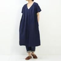 rolca on the notes / ロルカオンザノーツ リネン混Vネックギャザーワンピース