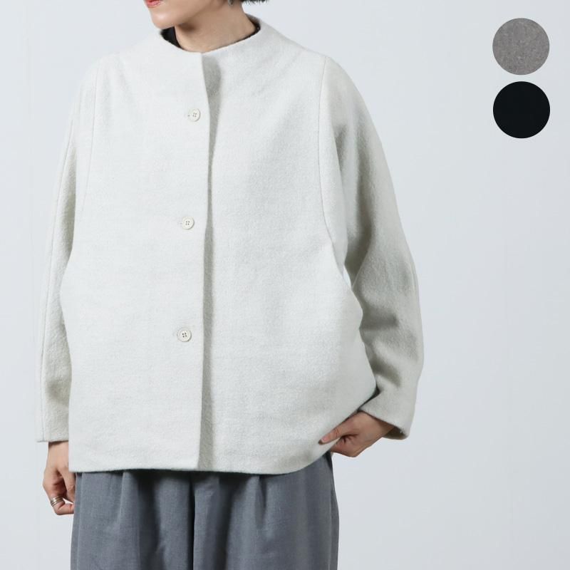 evameva (エヴァムエヴァ) press wool short coat / プレスウール ...