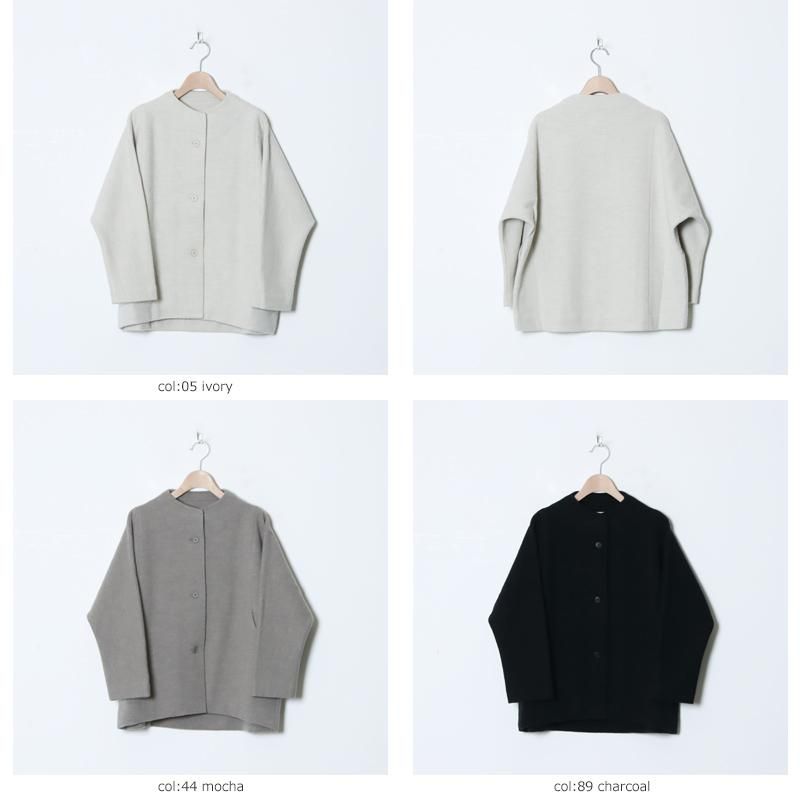 evameva (エヴァムエヴァ) press wool short coat / プレス