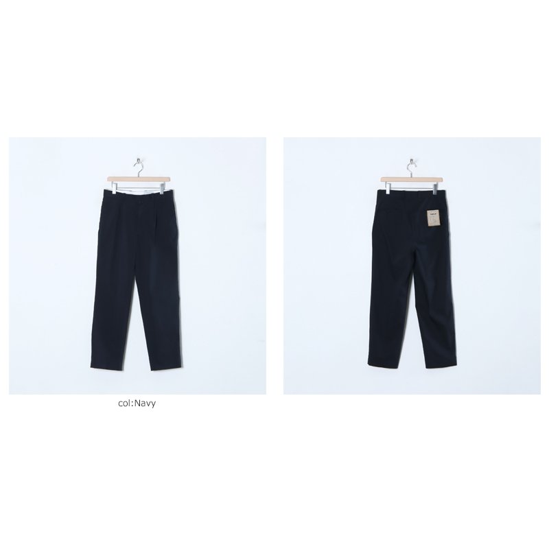 YAECA (ヤエカ) TUCK TAPERED PANTS C/N / タックテーパードパンツ コットンナイロン