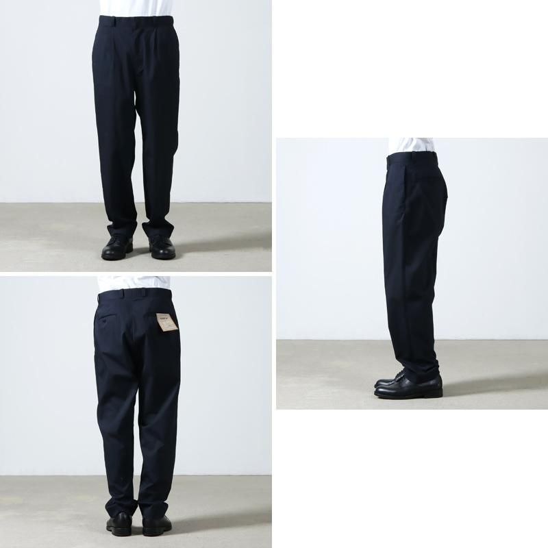 YAECA (ヤエカ) TUCK TAPERED PANTS C/N / タックテーパードパンツ コットンナイロン