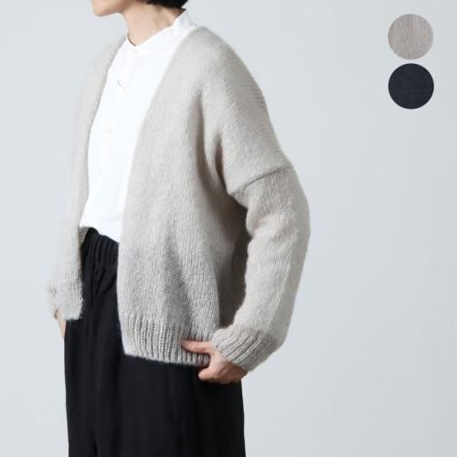 22AW エヴァムエヴァ モヘヤシルクカーディガン M evameva (エヴァムエヴァ) mohair silk cardigan / モヘアシルク