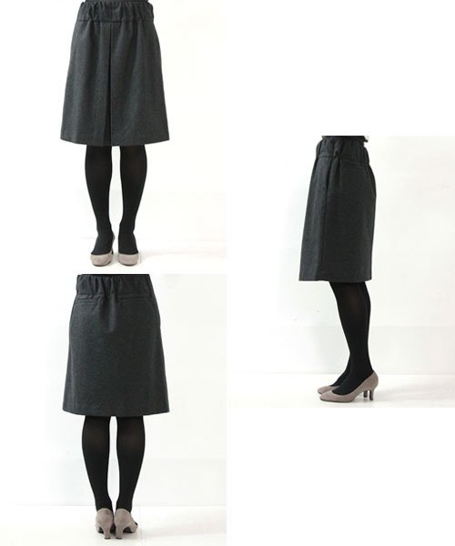 SI-HIRAI (スーヒライ) ボックスプリーツウールスカート