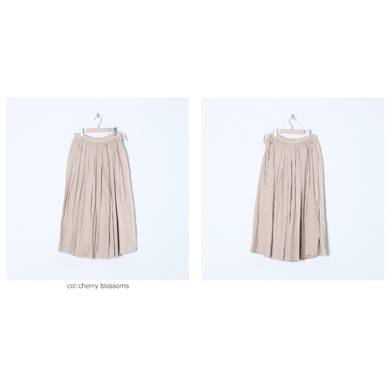 YAECA (ヤエカ) WRITE GATHER SKIRT COTTON LINEN / ギャザースカート