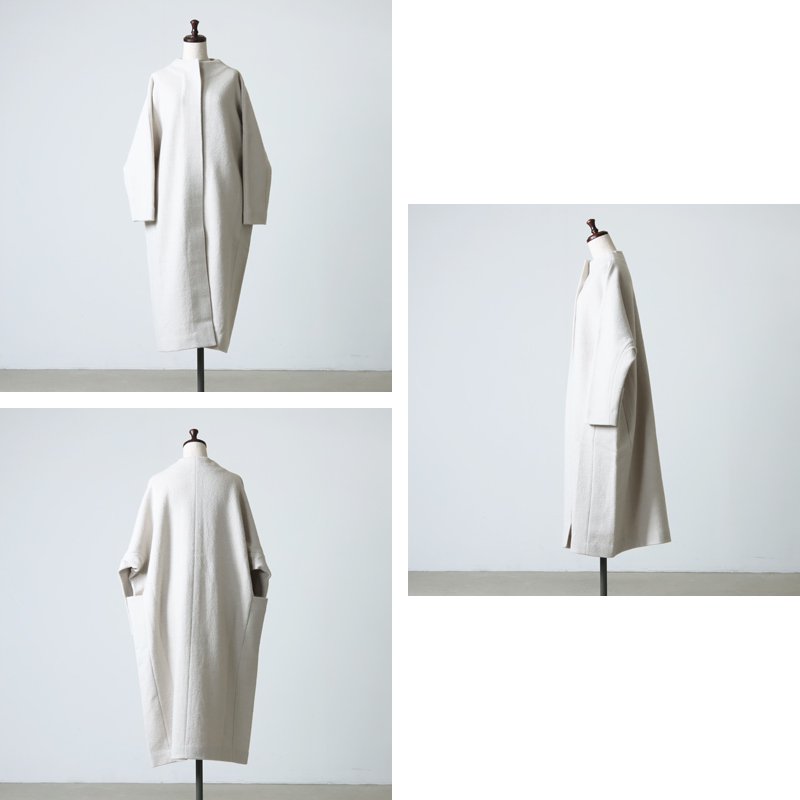 evameva (エヴァムエヴァ) press wool long coat / プレスウールロング