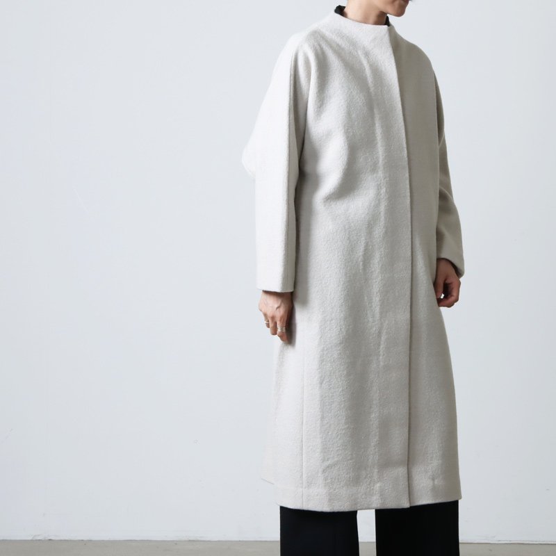 evameva (エヴァムエヴァ) press wool long coat / プレスウール