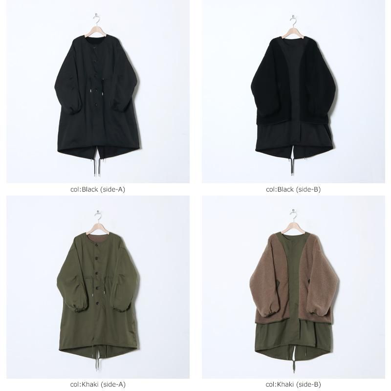 kelen (ケレン) REVERSIBLE NO COLLAR MOD COAT HALI