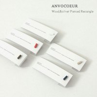 ANVOCOEUR (アンヴォクール) Wood&silver Pierced Rectangle