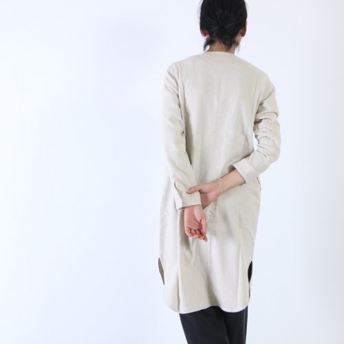 evameva (エヴァムエヴァ) raising cotton linen shirt tunic