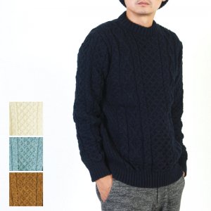 Kerry Woollen Mills (ケリーウーレンミルズ) Aran Cable Crew Neck Sweater LITE #MEN / アランケーブルクルーネックセーター