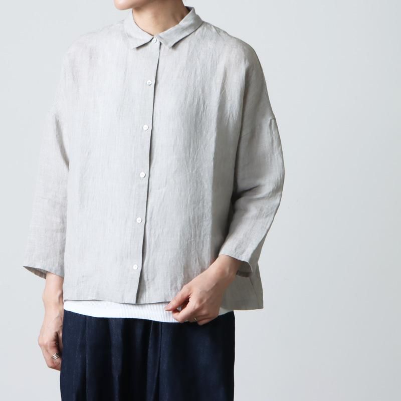 evameva (エヴァムエヴァ) linen square shirts / リネンスクエアシャツ