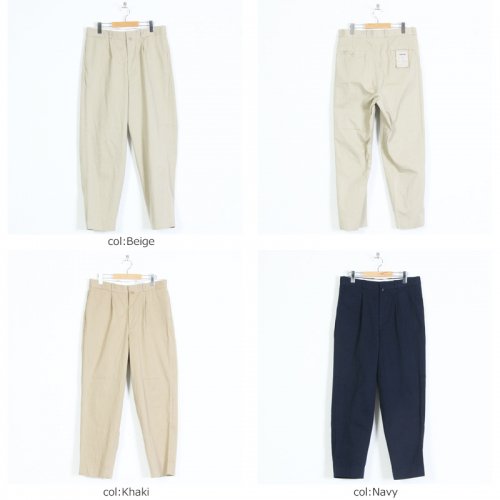 YAECA (ヤエカ) TAC TAPERED CHINO CLOTH PANTS / タックテーパードチノパンツ