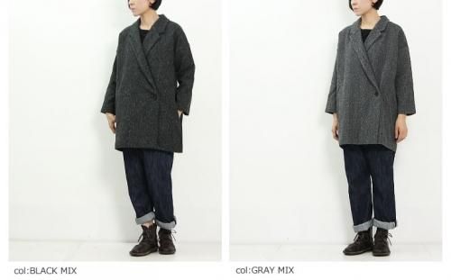 ICHI Antiquites (イチアンティークス) 太ミックスツイードコート