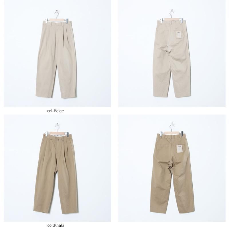 YAECA (ヤエカ) CHINO CLOTH PANTS TWO TUCK TAPERED