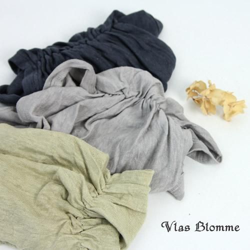 Vlas blomme (ヴラスブラム) レギュラー天竺ギャザーヘアバンド