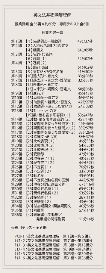 英文法深層理解 基礎編 - 大学受験対策ＤＶＤ講座～千進e予備校 ※センター試験対策、２次対策