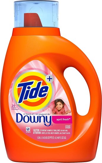 Tide + A Touch of Downy タイド プラス タッチ オブ ダウニー エイプリルフレッシュ 柔軟剤入り濃縮液体洗剤 1.36L /  46 FL OZ タイドダウニー - ★アメリカ＆アジア雑貨のお店★ティーダマーケット